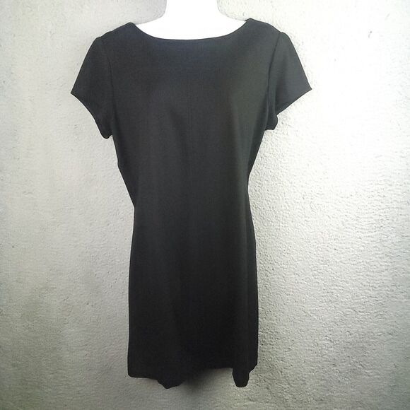 Chicos Black Sheath Dress with Exposed Silver Zipper Size 2 Large - Picture 9 of 13